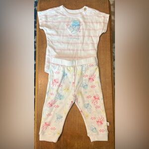 Striped Baby Outfit with Jellyfish Print